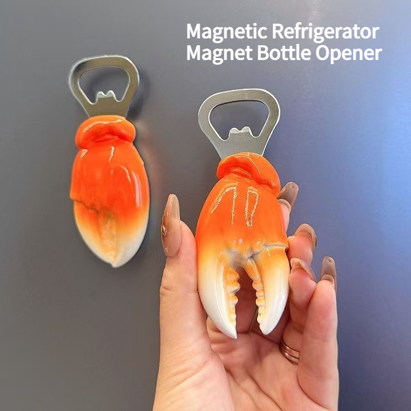 Kitchen Gadgets For Dad - Grappige krabklauw-vormige flesopener magnetische koelkastmagneet bieropener