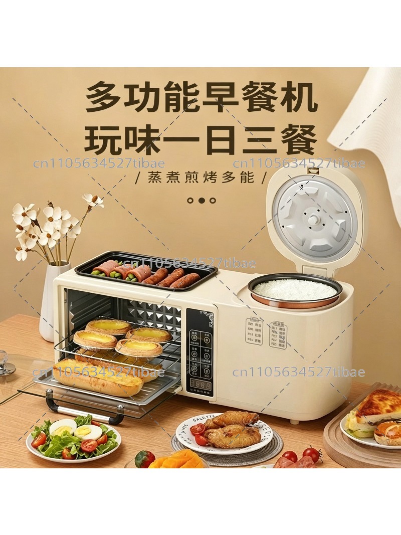 Breakfast Sandwich Maker - 4-in-1 ontbijtmachine, elektrische oven, broodrooster, sandwichmaker,