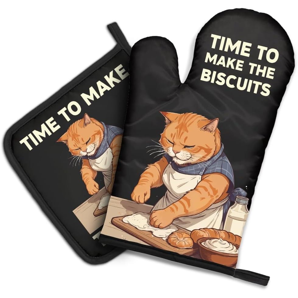 Kitchen Gadgets For Dad - De koekjes grappige kattenovenwanten en pannenlap