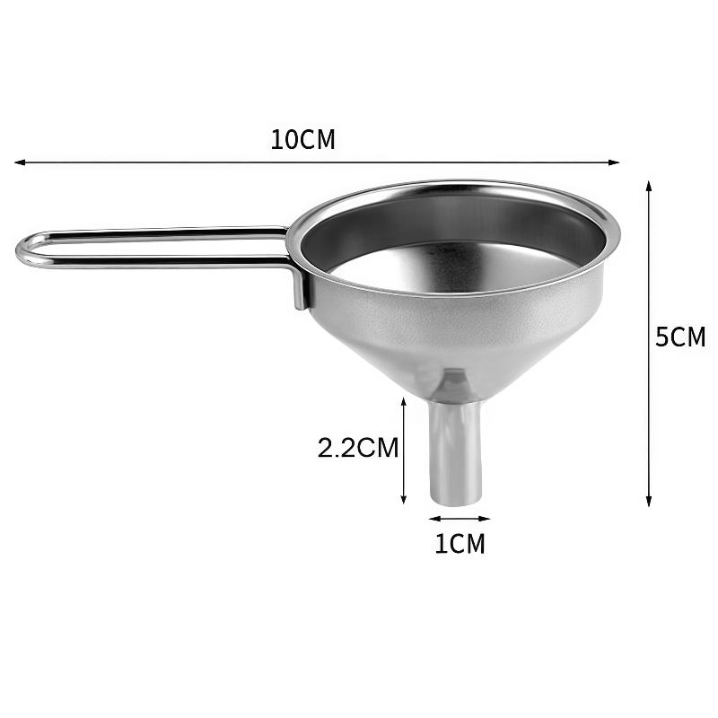 Kitchen Gadgets And Equipment - Roestvrijstalen trechter met handvat Kleine metalen