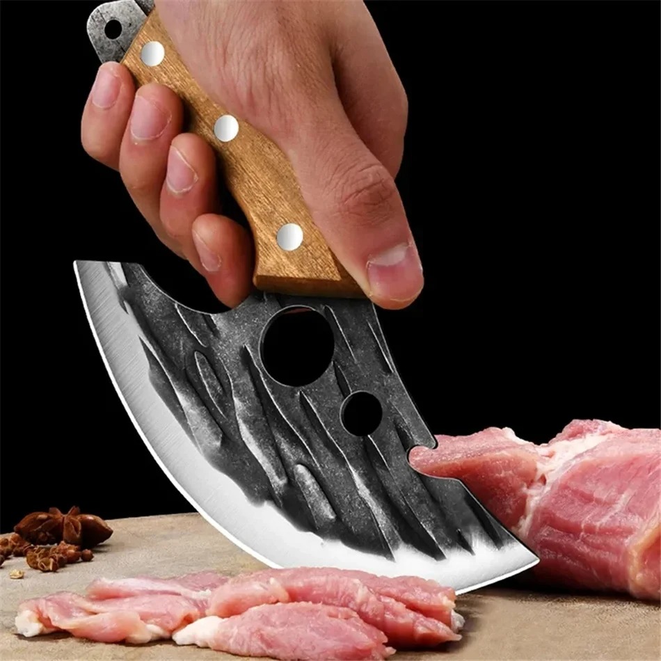 Kitchen Gadgets For Dad - Handgesmeed roestvrijstalen vleesbijl slagermes ontbeenmes met