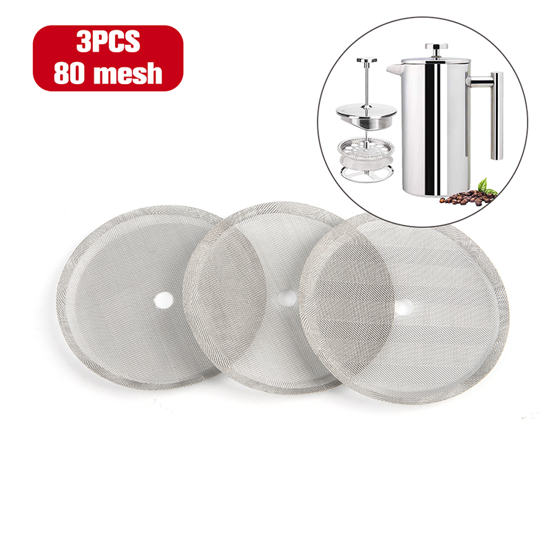 French Press Coffee Maker - 3 stuks herbruikbare roestvrijstalen French Press