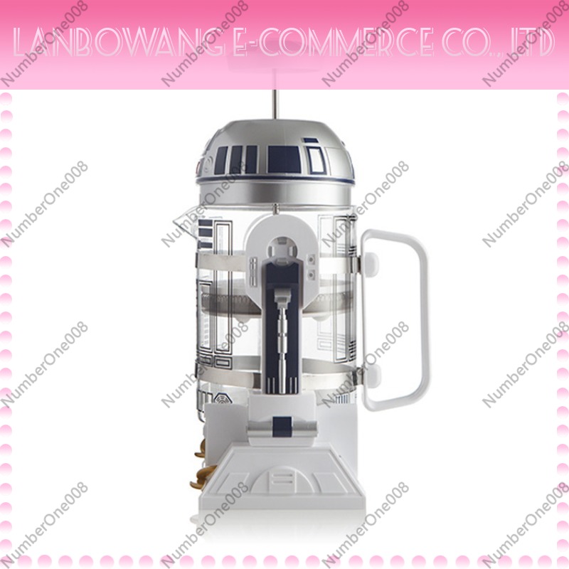 French Press Coffee Maker - Creatieve R2D2 robotvormige mini handmatige druppelkoffiezetapparaat
