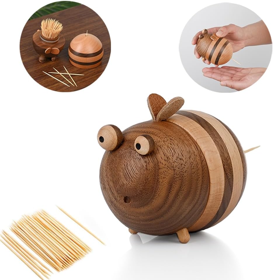 Kitchen Gadgets Images - Bijen-tandenstokerhouder met 150 tandenstokers, schattig keukenaccessoire