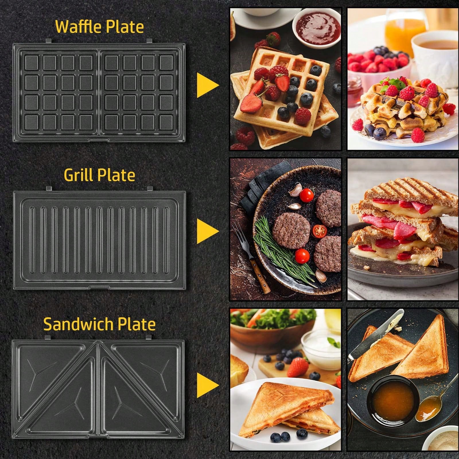 3-in-1 Sandwich-wafelijzer 750 - Breakfast Sandwich Maker recensie en prijs