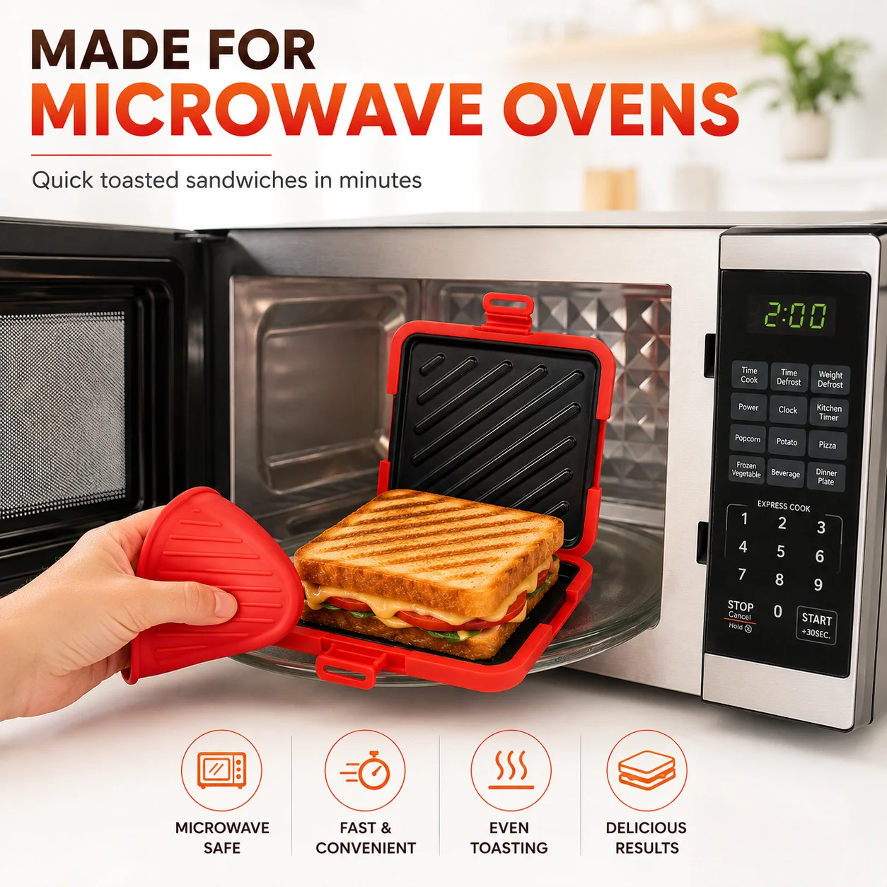 Magnetron Sandwichmaker Anti-a - Breakfast Sandwich Maker recensie en prijs